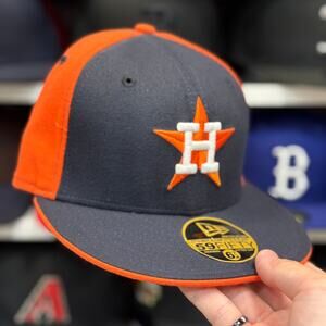 New Era Houston Astros Black/Orange Vintage 59FIFTY Fitted Hat | Size 6 7/8